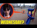 drone catches Wednesday Addams at haunted park (we found her!)