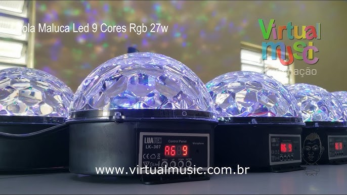 Bola Maluca Dj Jogo De Luz Rgb Bluetooth Musica Pelo Celular