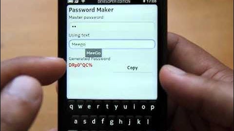 Application - PasswordMaker for Nokia N9/N950 - MeeGo Harmattan