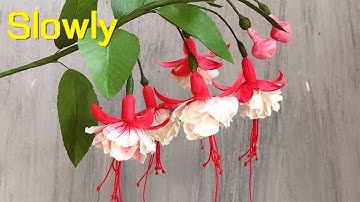 ABC TV | How To Make Double Fuchsia Paper Flower With Shape Punch (Slowly) - Craft Tutorial