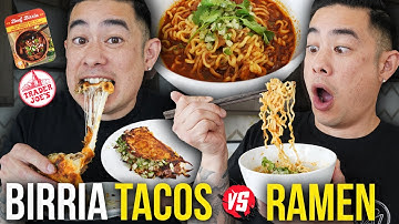 This Surprising Food Showdown Will Blow Your Mind! | Birria Tacos vs Birria Ramen from Trader Joes