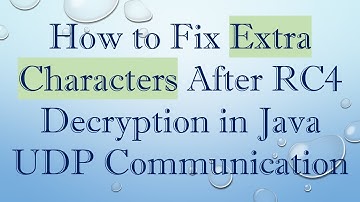 How to Fix Extra Characters After RC4 Decryption in Java UDP Communication