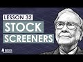 32. How to use a stock screener