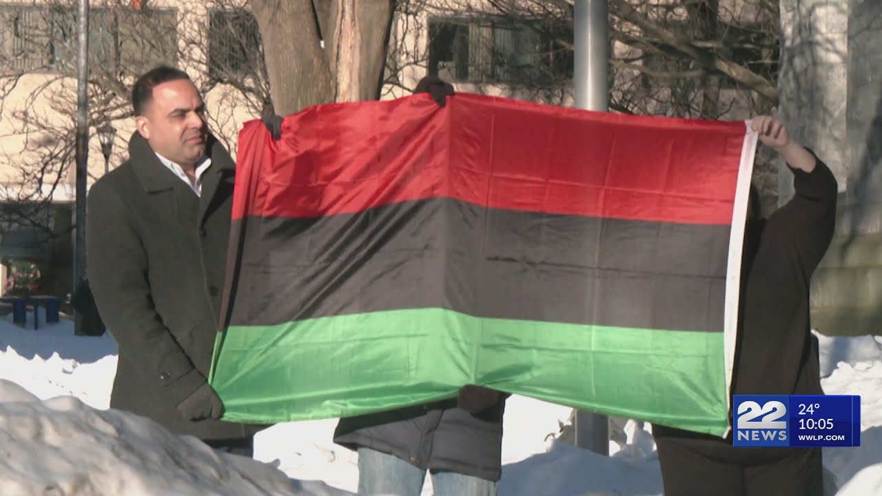 Holyoke City Hall begins Black History Month with flag raising - YouTube