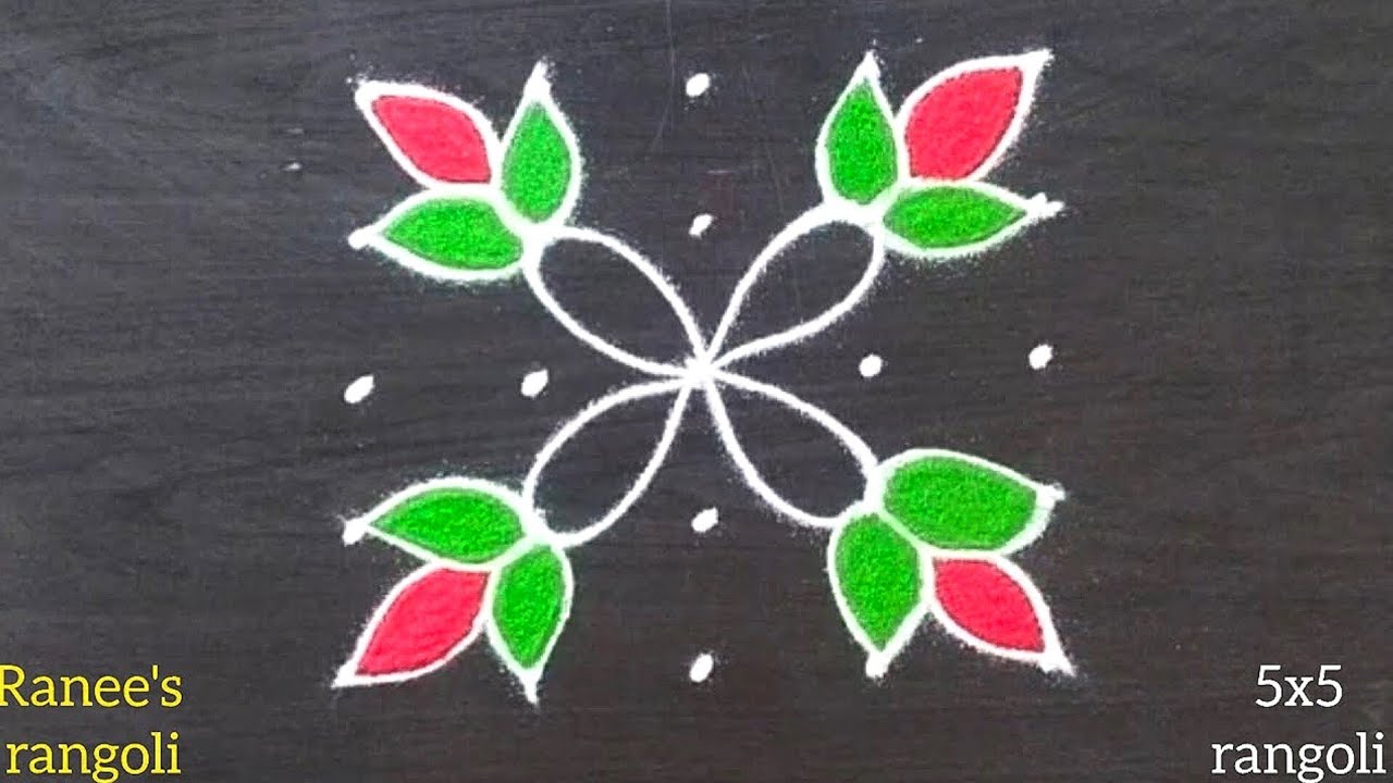 5x5 rangoli | thipkyanchi rangoli | festival muggulu | diwali rangoli