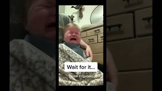 nasal irrigation baby  boogers baby  #boogers #nose #nasalirrigation #viral #video