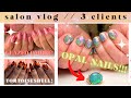 SALON VLOG//opal nails, tortoiseshell nails, and frosty ombre nails!