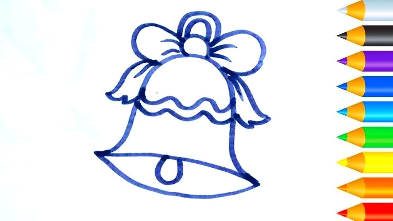 Christmas Bell Drawing Panting and Coloring for kids | how to draw a ...