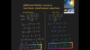 6. Non linear Simultaneous Equations. Additional Maths OCR FSMQ