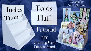 ✂️ Inches Tutorial DIY greeting card display stand Folds flat Craft fairs Market stalls Table top