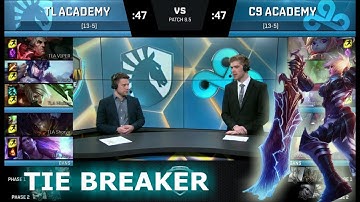 Team Liquid Academy vs Cloud 9 Academy | Tie Breaker NA Academy League Spring 2018 | TLA vs C9A