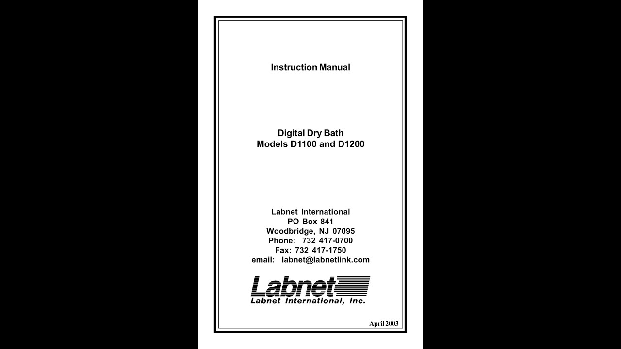LABNET DIGITAL DRY BATH D1100 (01) PDF MANUAL - YouTube