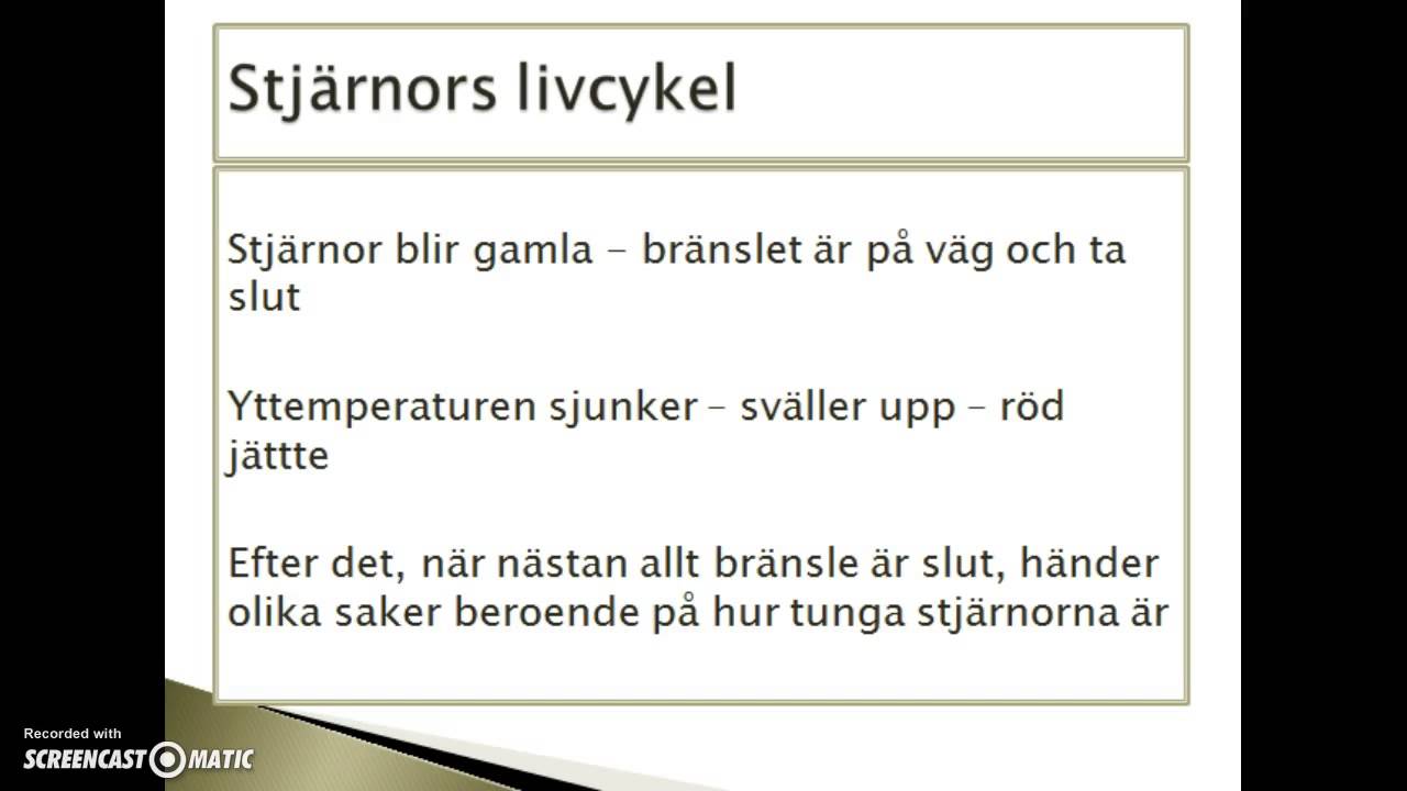 Stjärnors livcykel