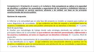 Pregunta (8/10) Juicio Situacional Competencias para Comportamentales Decreto 815 de 2018.