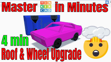 Tinkercad Print in Place Car Roof & Tire fix! 4 Minute Upgrade