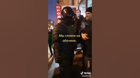 bneVideo Russia Navalny protests  OMON tries arrest old woman, man offers himself instead