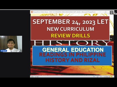 GENERAL EDUCATION SEPTEMBER 2023 LET  SOCSCI READINGS AND RIZAL DRILLS