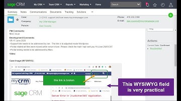 Sage CRM: WYSIWYG fields