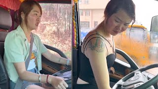 Female Truckers Challenges. Beautiful Female Truck Driver Qiqi