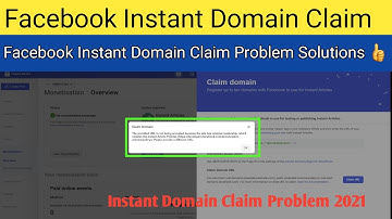 Facebook Instant Domain Claim Problem || Facebook Instant Domain Claim || Wahla 4 You