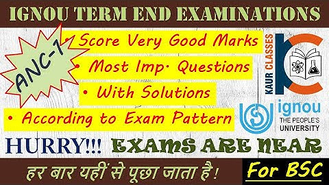 ANC-1 | Most Important Questions | Nutrition for the Community | BSC | Term End Examinations | IGNOU