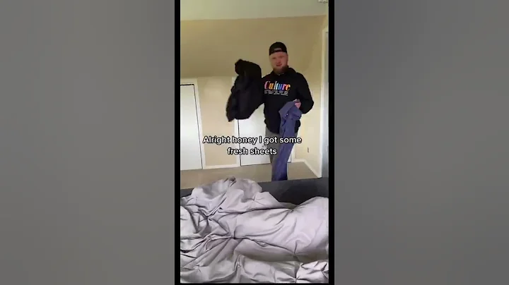 Pretending I peed in the bed to get my husband reaction 😂 #shorts #couple #viral #cute #funny