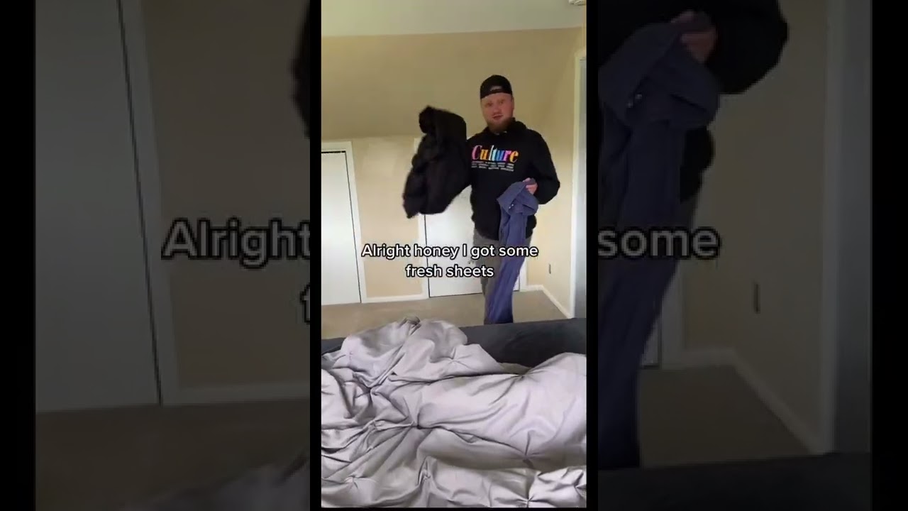 Pretending I peed in the bed to get my husband reaction 😂 shorts 