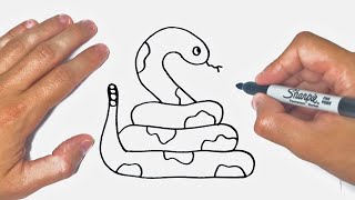 How to draw a Snake Step by Step