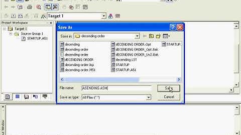 8051 Assembly Program to perform Sorting: Ascending Order