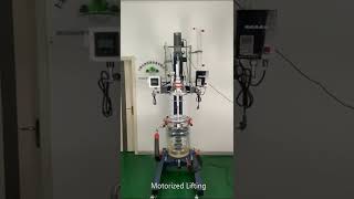 HJLab chemical synthesis motorized lifting hand tilting PH online measurement Glass Reactor