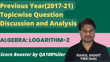 RAce to 99+ Percentile | Logarithm-2 | Rahul Anant(FMS Delhi)
