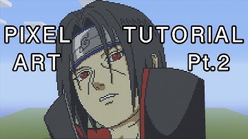 Minecraft Pixel Art Tutorial - Itachi Uchiha Part 2