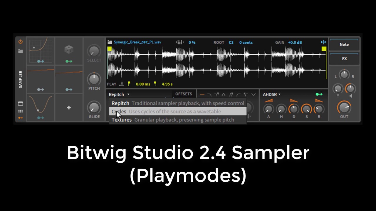Bitwig Studio 2.4 Sampler Playmodes