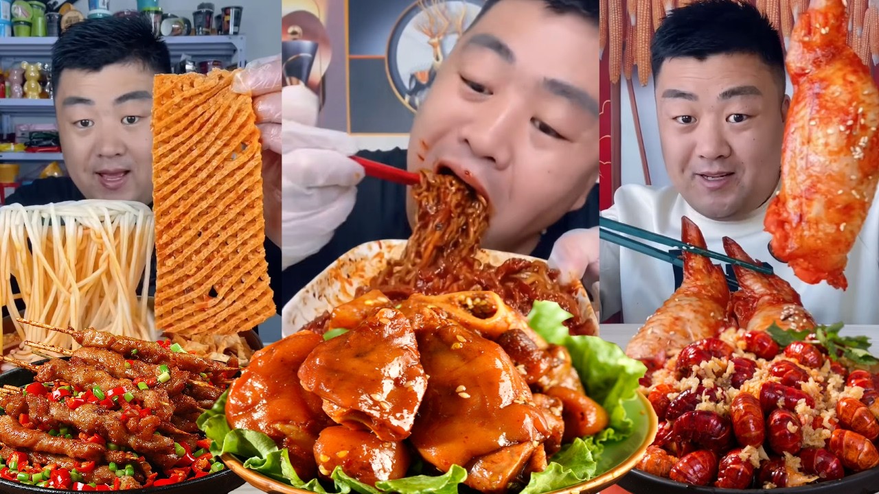 【ASMR】【MUKBANG】Xiaofeng brother immerses himself in eating spicy noodles