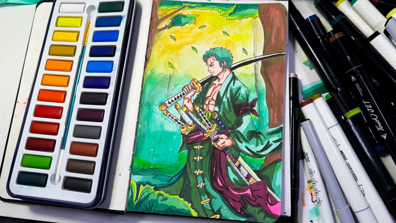 Speed Drawing Roronoa Zoro in ONE PIECE ( #onepiece #zoro #drawing # ...