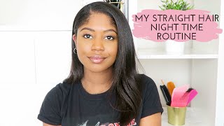 HOW I WRAP MY HAIR AT NIGHT - NIGHT TIME ROUTINE FOR STRAIGHT HAIR | Healthy Hair Junkie