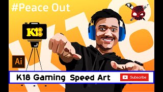 K18 Gaming | Vector Art| Speed Drawing