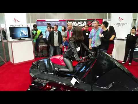 Hoverstar Babe on Flying Sled at Drone Expo Los Angeles
