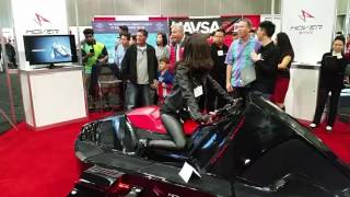 Hoverstar Babe on Flying Sled at Drone Expo Los Angeles