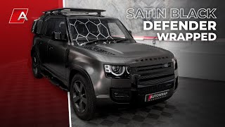 NEW LAND ROVER DEFENDER gets a SATIN BASALT BLACK WRAP!