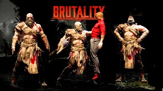 Mortal Kombat 1 Kratos Performs Shao Kahn Taunts, Fatal Blow, Brutalities & Victory Celebration