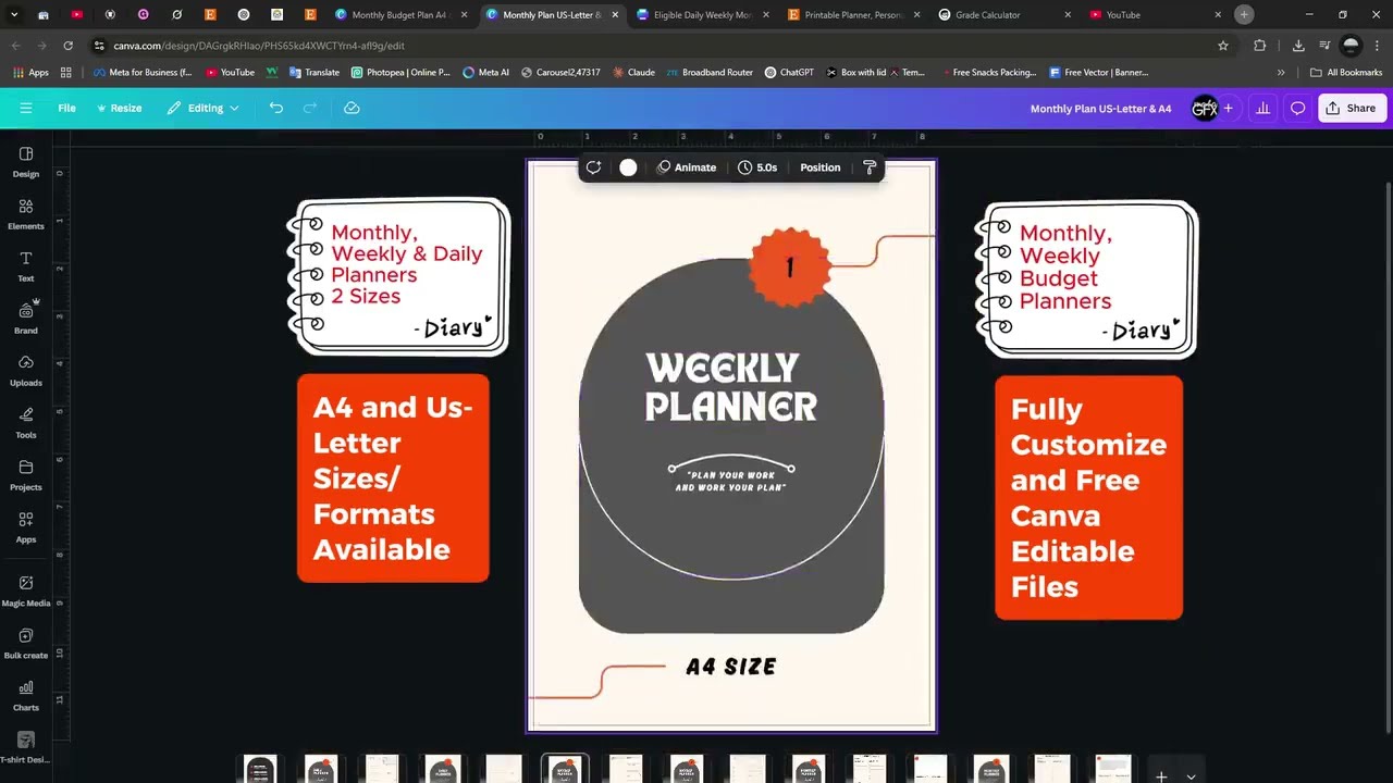 Personal Printable Planner inserts on sale on Etsy
