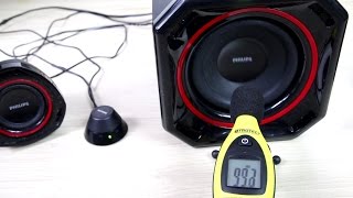 How to remove Philips SPA5300 grill  + sub excursion bass test