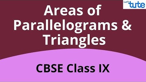 Areas of Parallelograms & Triangles | Maths Class 9 | Letstute CBSE