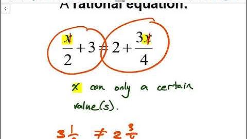 Pre-Calculus 11 Lesson 6.4a "Rational Equations I"