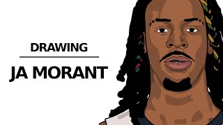 HOW TO DRAW JA MORANT - Easy Drawing Tutorial - Face Drawing