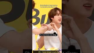 Jin is allergic to bread crust so he was pretending to eat😭🥲 #bts #shorts #jin #lovelyqueenbts