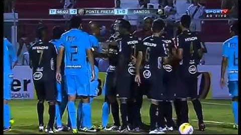 Agressão de Neymar - Ponte Preta 3 x 1 Santos - Campeonato P
