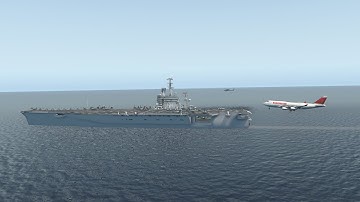 Boeing 747 Tries to Land on Aircraft Carrier — Big Mistake.