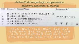 Arithmecode Integer-Logic - Sample Solution